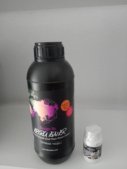 Ebru Ener Anka Vernikli Genel Yüzey Boyası Orman Yeşili 1000 gr. ve Katkı Maddesi 30 gr. ürün görseli 1