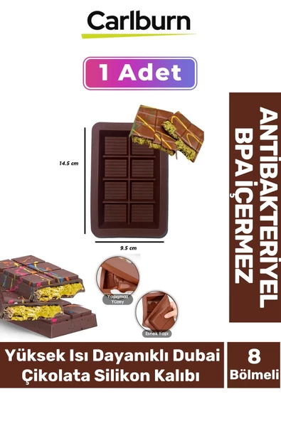 Bpa İçermez Esnek Dayanıklı Büyük Yüksek Isı Dayanıklı Dubai Çikolata Silikon Kalıbı Kabı 1 Adet ürün görseli 1
