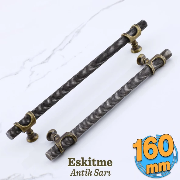 Arsin Eskitme Antik Sarı Metal Kulp 160 mm-16 cm Mobilya Mutfak Dolabı Dolap Kulpları Kulbu Çekmece ürün görseli 1