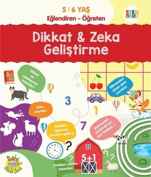 DİKKAT VE ZEKA GELİŞTİRME 5-6 YAŞ - DAHİ OLACAK ÇOCUK ürün görseli 1
