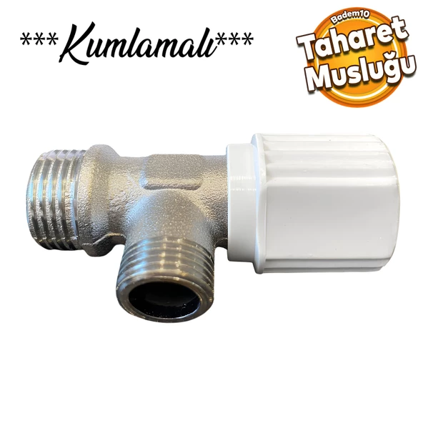 Çevirmeli Taharet Musluğu Kumlamalı Metal Rezervuar Ara Musluk Wc Klozet Alafranga Flex Bağlantı ürün görseli 1