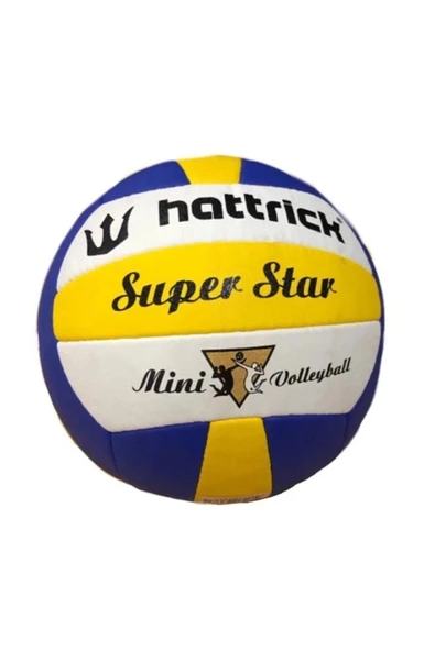 HATTRICK SUPERSTAR MINI VOLEYBOL TOPU SARI LACİVERT BEYAZ ürün görseli 1