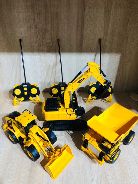 UZAKTAN KUMANDALI BULDOZER KAMYON EKSKAVATÖR İŞ MAKİNALARI SETİ 3LÜ ürün görseli 1