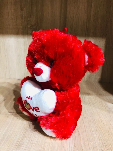 Peluş Ayı Seni Seviyorum Yazılı I Love You Kırmızı ürün görseli 1