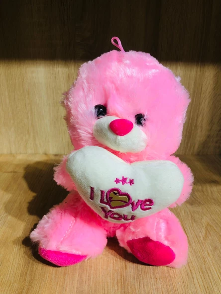 Peluş Ayı Seni Seviyorum Yazılı I Love You Pembe ürün görseli 1