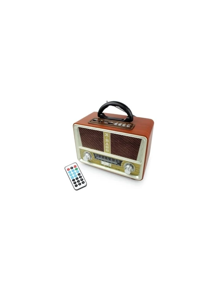 Knstar M-112BT Nostaljik Ahşap Retro Radyo Bluetooth Fm-Sd-Aux-Usb ürün görseli 1
