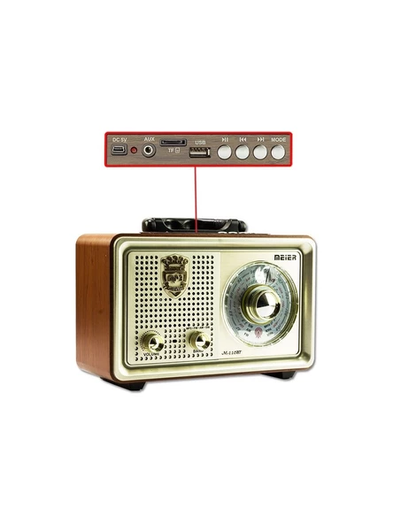 Knstar M-110BT Usb-Sd-Fm-Bluetooth Destekli Nostaljik Radyo ürün görseli 1