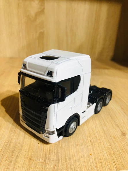 Sesli Işıklı Ölçekli 1/43 Dorsesiz Tır Kafası Açılabilir Kupalı Beyaz ürün görseli 1