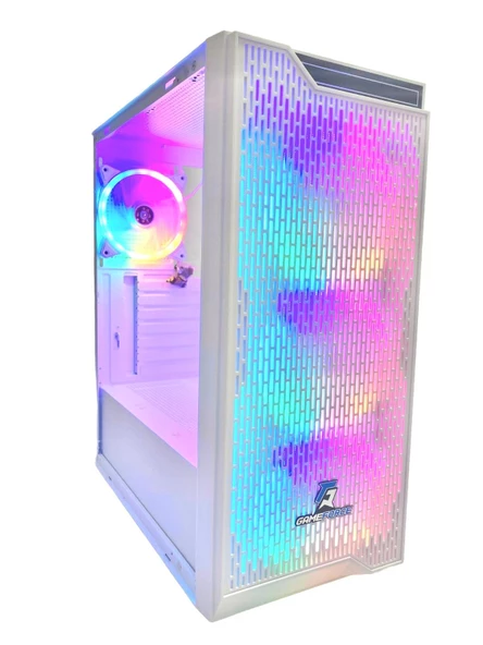 Gameforce Rainy Beyaz 4x120mm Rainbow Fan E-ATX Oyuncu Bilgisayar Kasası ürün görseli 1