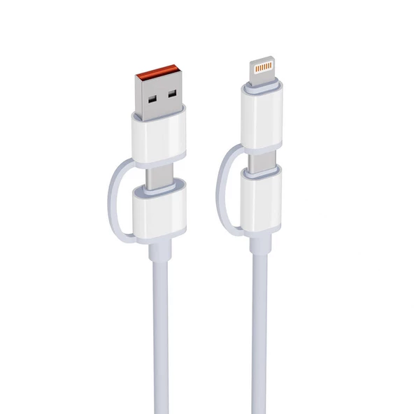65W Deira 4 in1 Usb A+Type-C to Type-C+Lightning' Kablo 1m ürün görseli 1