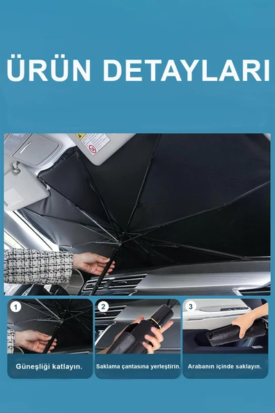 Teknotik Araba Ön Cam Güneşlik Katlanabilir - Resim 4