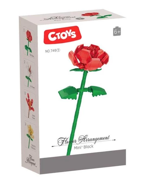 Ctoys Flower Arrangement Mini Blok Red Rose ürün görseli 1