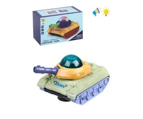 3D Işıklı Sesli Çarp Dön Sensörlü Tank - Resim 3