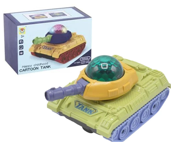 3D Işıklı Sesli Çarp Dön Sensörlü Tank ürün görseli 1