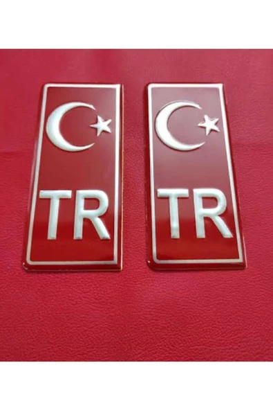 Teknotik Tr Yazılı Ve Ayyıldızlı Alüminyum Kabartmalı Plaka Pulu 2 Adet ürün görseli 1