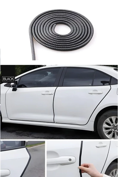 Teknotik Honda City Oto Araç Kapı Koruma Fitili 5metre Parlak Siyah Renk ürün görseli 1