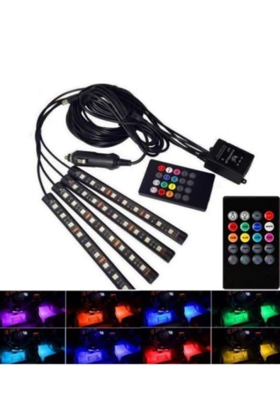 Teknotik Araç Içi Ayak Altı Led Sese Duyarlı Rgb 12 Led Kumandalı ürün görseli 1