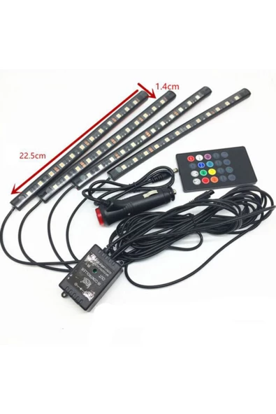 Teknotik Ayak Altı Üniversal Kumandalı 12 Ledli Sese Duyarlı Araç Içi Neon Led Aydınlatma ürün görseli 1