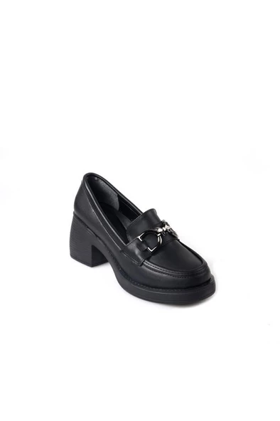 Papuçccity Fendii 03038 Kadın Günlük Topuklu Loafer Ayakkabı ürün görseli 1