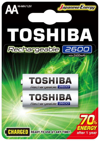 Toshıba 2600 Mah Şarjlı Kalem Pil 2Li ürün görseli 1