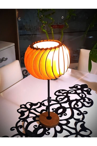 hü ma tasarım ve aksesuarSalon Yatak Yemek Odası Için Şamdan Doğal Ahşap Mdf 3d Abajur - Masa / Gece Lamba ürün görseli 1