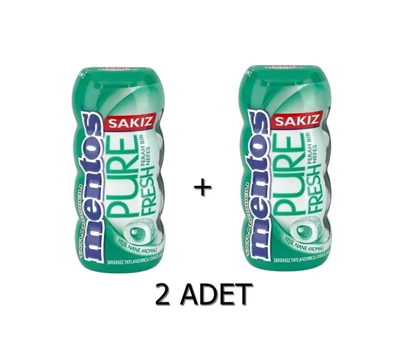 Mentos Pure Fresh Yeşil Nane Aromalı Sakız - Şekersiz(Tatlandırıcılı) 30g (2 ADET) ürün görseli 1