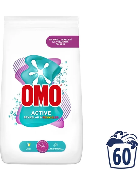 Omo Matik Active Beyazlar & Renkliler Toz Deterjanı 9 Kg 60 Yıkama ürün görseli 1