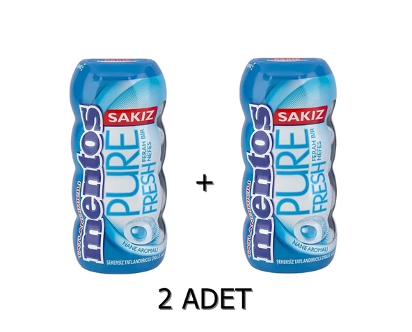 Mentos Pure Fresh Nane Aromalı Sakız - Şekersiz(Tatlandırıcılı) 30g (2 ADET) ürün görseli 1