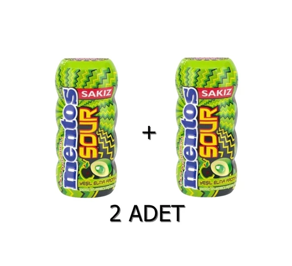 Mentos Sour Yeşil Elma Aromalı Şekersiz-Tatlandırıcılı Ekşi Draje Sakız 30g (2 ADET) ürün görseli 1