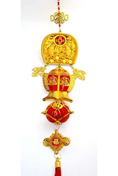 Feng Shui Ejderha Yılı Abajur Budha Buda Sokak Süsü Çin Feneri Japon Feneri Tak Koruyucu Ejderha Dragon Pagoda Çift Balı ürün görseli 1