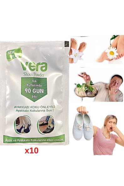 Foottab Vera Ayak Kokusu Giderici Ayakkabı Içi Koku Önleyici 10 Paket X10gr ürün görseli 1