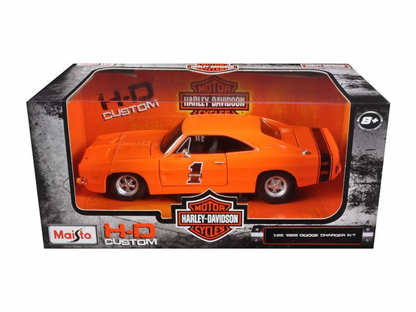Maisto 1969 Dodge Charger R/T Turuncu 1:25 Model Araba ürün görseli 1