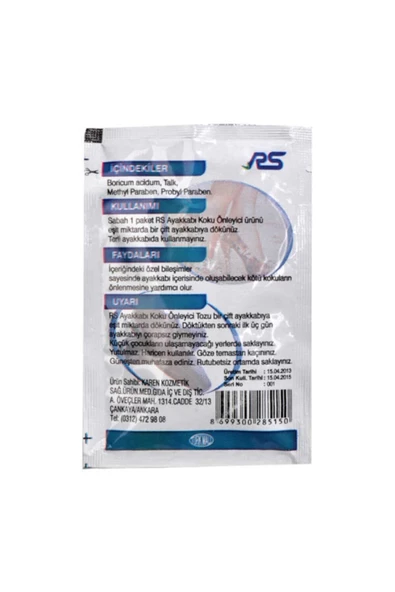 R&S RS Ayak Kokusu Önleyici Toz 10 gr 20 ADET ürün görseli 1
