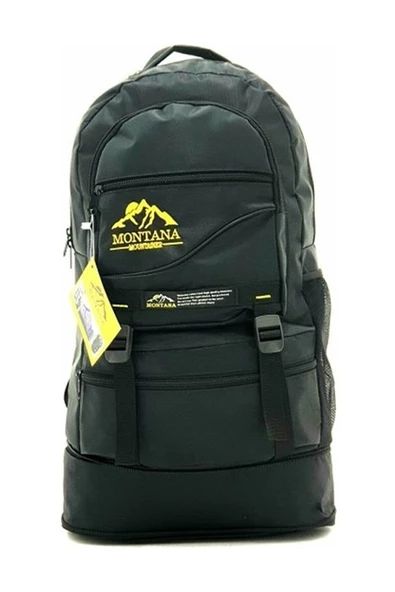 MONTANA MOUNTAINER Körüklü Dağcı Sırt Çantası 65 Litre Kapasiteli-kamp Çantası Siyah (POPLARİS) ürün görseli 1