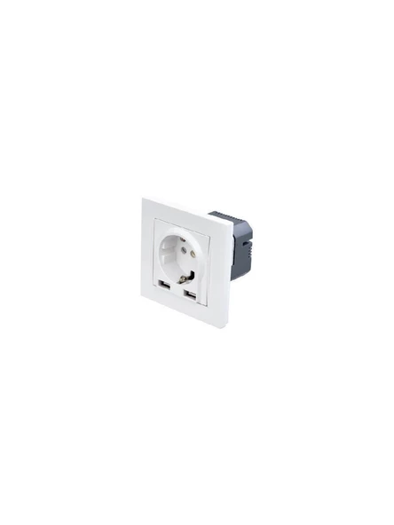 Cata Ct-3004 Çita Sıva Altı Topraklı Priz, Çift Usb Lı Hızlı Sarj Özellikli ürün görseli 1