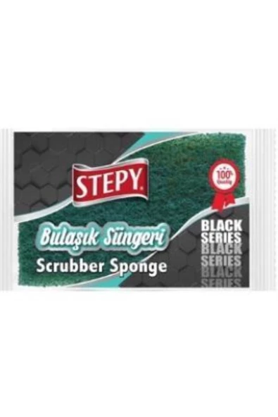 STEPY BLACK DÜZ İKİLİ BULAŞIK SÜNGERİ 2020132 ürün görseli 1