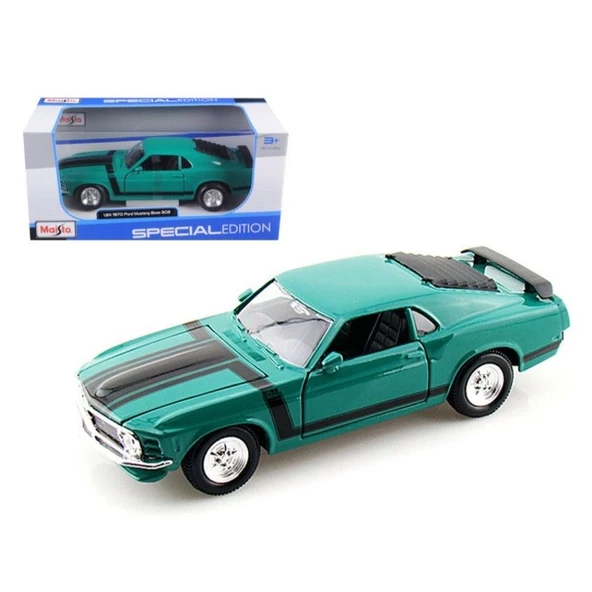 Maisto 1970 Ford Mustang Boss 302 Yeşil 1/24 Model Araba ürün görseli 1