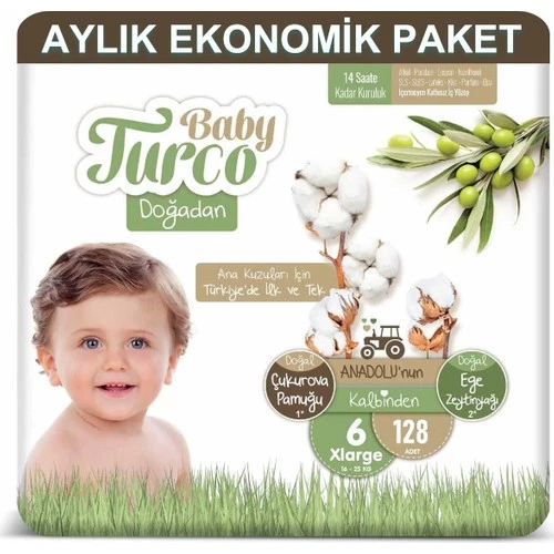Baby Turco Bebek Bezi Aylık Paket 6 Numara 16-25 kg 128'li ürün görseli 1