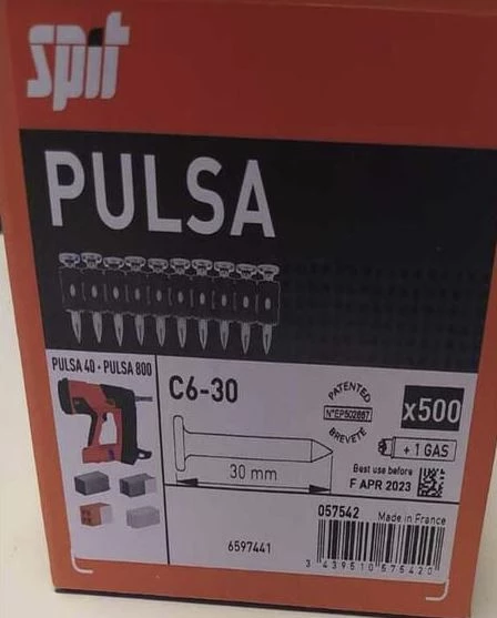 SPİT PULSA 800 C6-25 STANDART BETON ÇİVİSİ 500 ADET (GAZSIZ ) ürün görseli 1