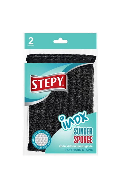 STEPY Inox Çelik Sünger 2 Adet Zorlu Lekeleri Kolayca Çıkarır ürün görseli 1
