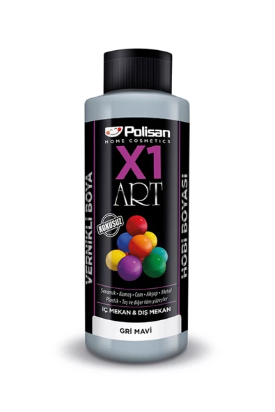 POLİSAN X1 HOBİ BOYASI 0036 GRİ MAVİ 120 ML ürün görseli 1