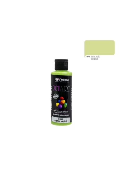 Polisan X1art Vernikli Hobi Boyası 120ml - 0041 Fıstık Yeşili ürün görseli 1