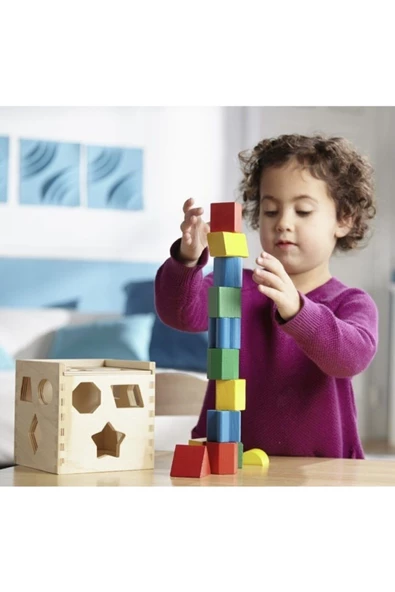 Melissa And Doug Ahşap Küp Şekil Bulmaca ürün görseli 1