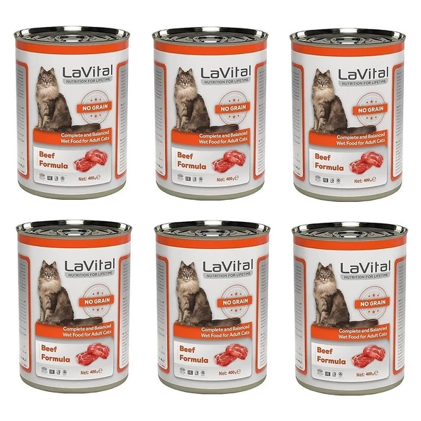 La Vital Tahılsız Biftekli Kedi Konservesi 400 Gr. x 6 Adet ürün görseli 1