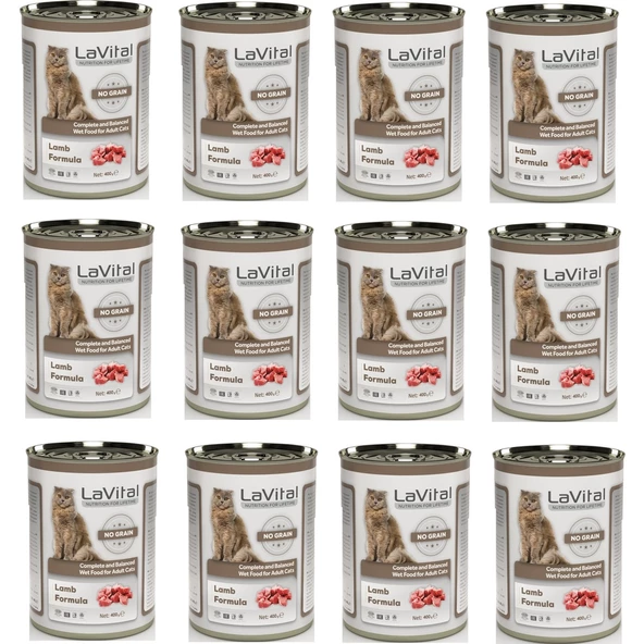 La Vital Tahılsız Kuzu Etli Kedi Konservesi 400 Gr. x 12 Adet ürün görseli 1