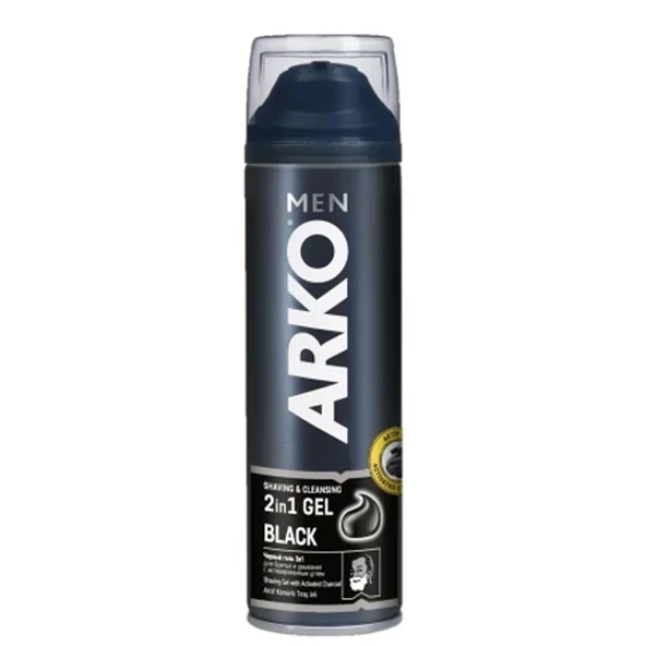 Arko Men Black Serisi 2 in 1 GEL 200 ml Tıraş Jeli ürün görseli 1