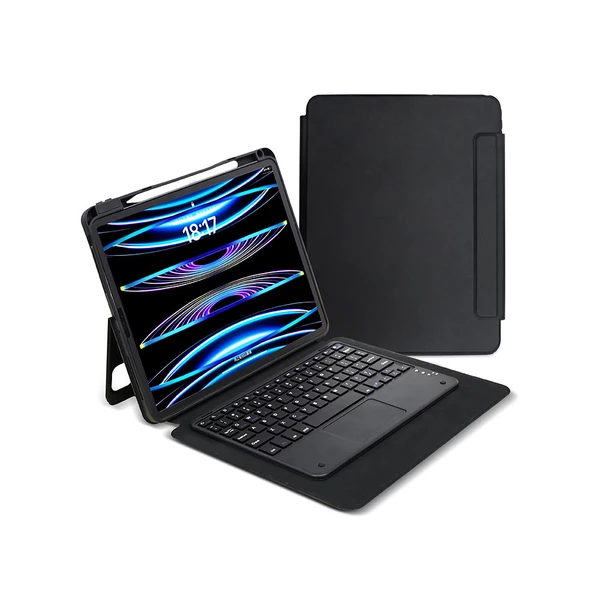 Apple iPad Pro 13 2024 Zore Border Keyboard Bluetooh Bağlantılı Standlı Klavyeli Tablet Kılıfı ürün görseli 1