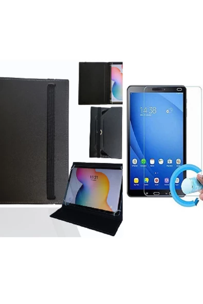 Samsung Galaxy Tab E T561 9.6" Tablet Uyumlu Standlı Tablet Kılıfı + Nano Ekran Koruyucu ürün görseli 1