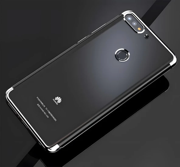 Huawei Y7 2018 Kılıf Dört Köşeli Lazer Silikon Kılıf ürün görseli 1