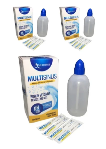 MULTİPLUS Multisinüs Burun ve Sinüs Temizleme Kiti 60 adet 3 x 20 adet ürün görseli 1